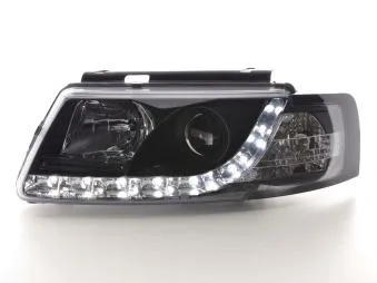 Faros Delanteros Luz Diurna Set Vw Passat Modelo 3b 97-00 Negro Fk Automotive