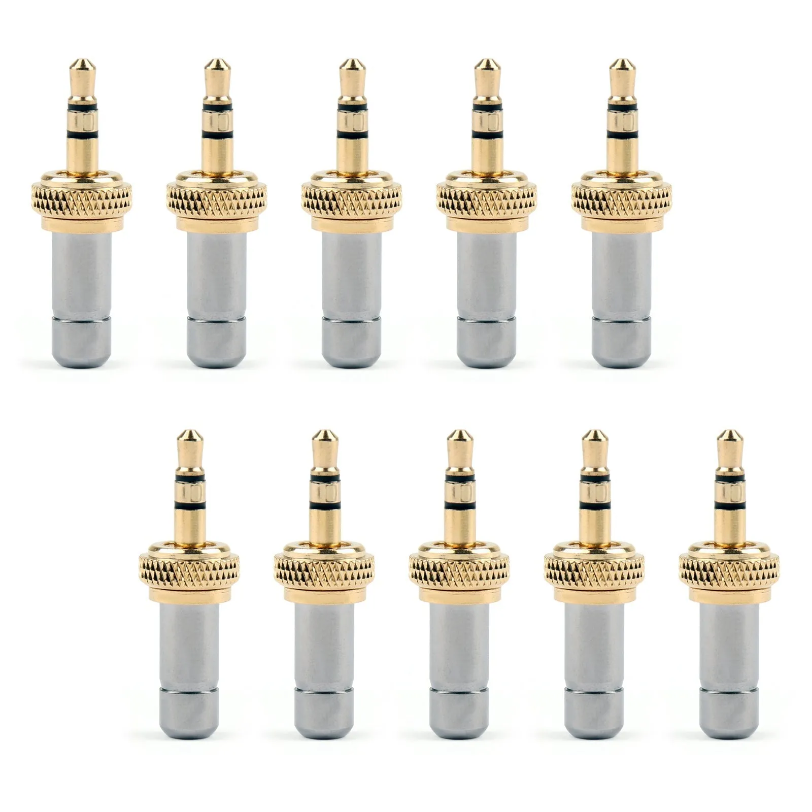 10x Mini Jack Estéreo Tornillo De Bloqueo 3.5mm Chapado En Oro 3.7mm Para Sennheiser