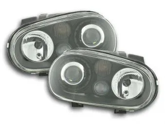 Faros Delanteros Set Angel Eyes Vw Golf 4 Modelo 1j 98-03 Negro Fk Automotive