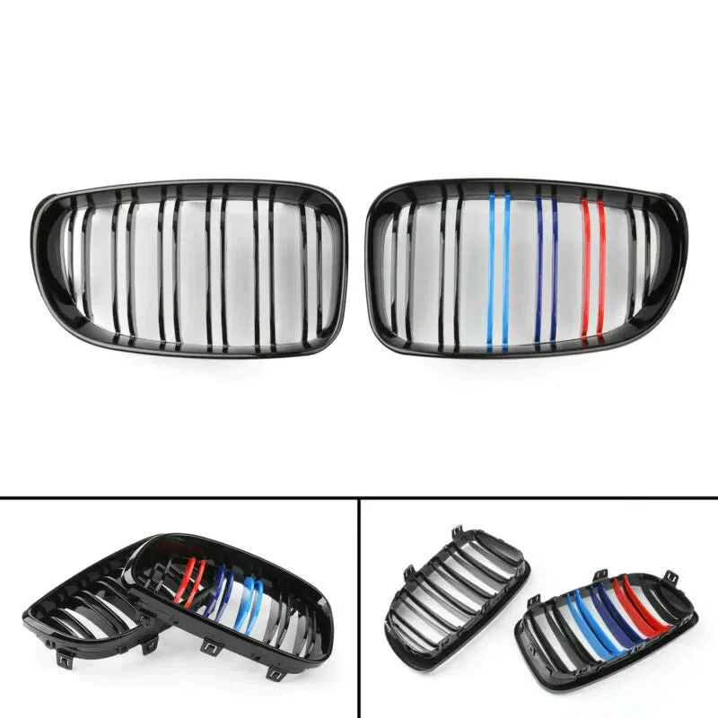 2 rejillas de riñón para parachoques delantero de Color negro brillante para BMW E81 E82 E87 E88 07-12 genérico
