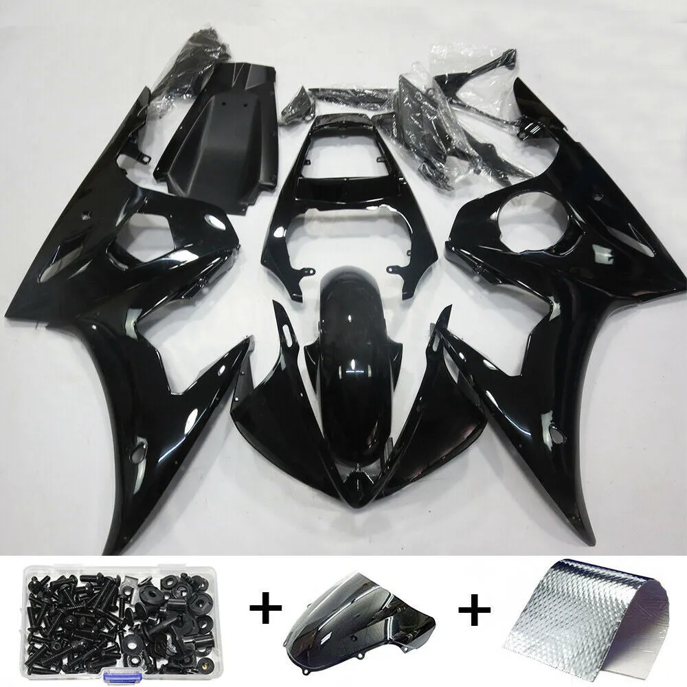 Kit de inyección de plástico carenado Amotopart para YAMAHA 2003 2004 YZF R6 negro brillo generico