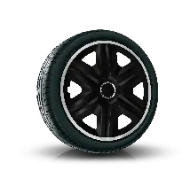 Tapacubos 14", FAST LUX negro plata 4pzs