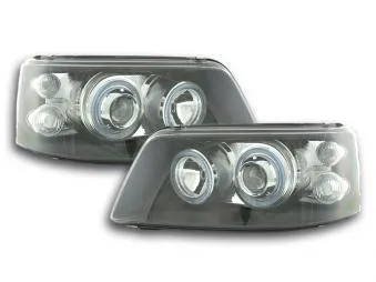 Faros Delanteros Angel Eyes Set Vw Bus Modelo T5 03-09 Negro Fk Automotive