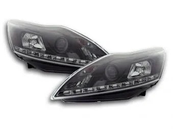 Faros Delanteros Luz Diurna Set Ford Focus 3/5-Ptas. 08- Negro Fk Automotive
