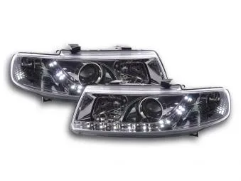 Faros Delanteros Luz Diurna Set Seat Leon Modelo 1m 99-05 Cromado Fk Automotive