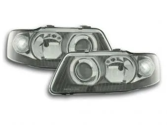 Faros Delanteros Set Angel Eyes Audi A3 Modelo 8l 00-03 Negro Fk Automotive
