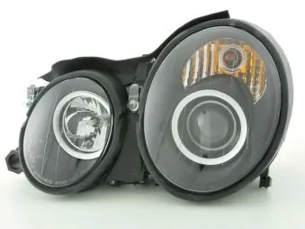 Faros Delanteros Set Angel Eyes Mercedes Clk Modelo W208 98-02 Negro Fk Automotive