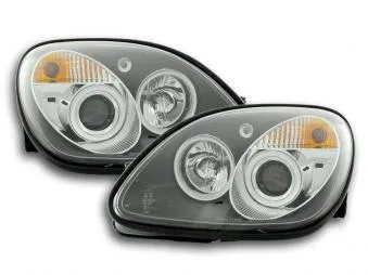 Faros Delanteros Set Angel Eyes Mercedes Benz Slk Modelo R170 96-02 Negro Fk Automotive
