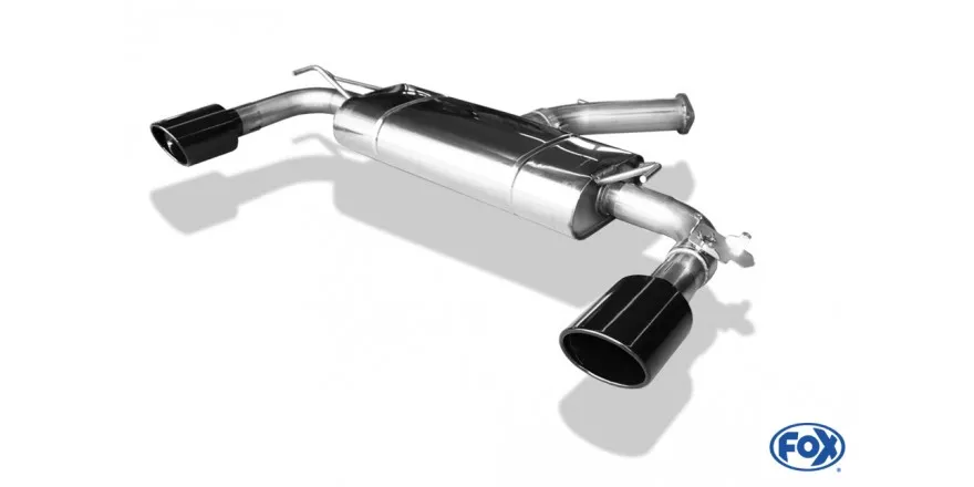 FOX Escape trasero salida cruzada derecha / izquierda - 129x106 tipo 44 negro esmaltado brillante Hyundai i30N Performance F