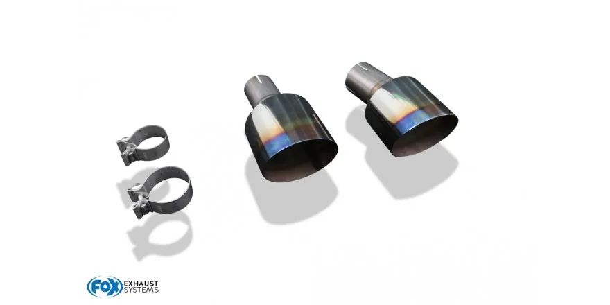 Tubo de escape Hyundai i30N Fastback Facelift para el silenciador original - 1x130 tipo 14 derecho/izquierdo con borde de color