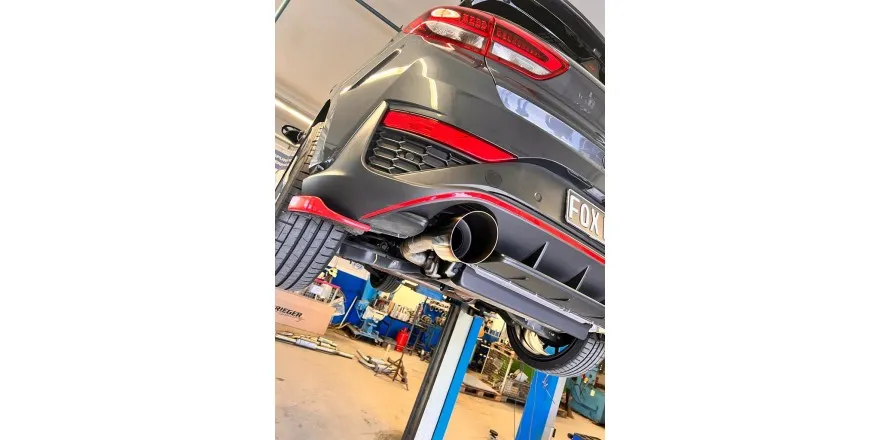 Tubo de escape Hyundai i30N Facelift para el silenciador original - 1x130 tipo 14 derecho/izquierdo con borde de color