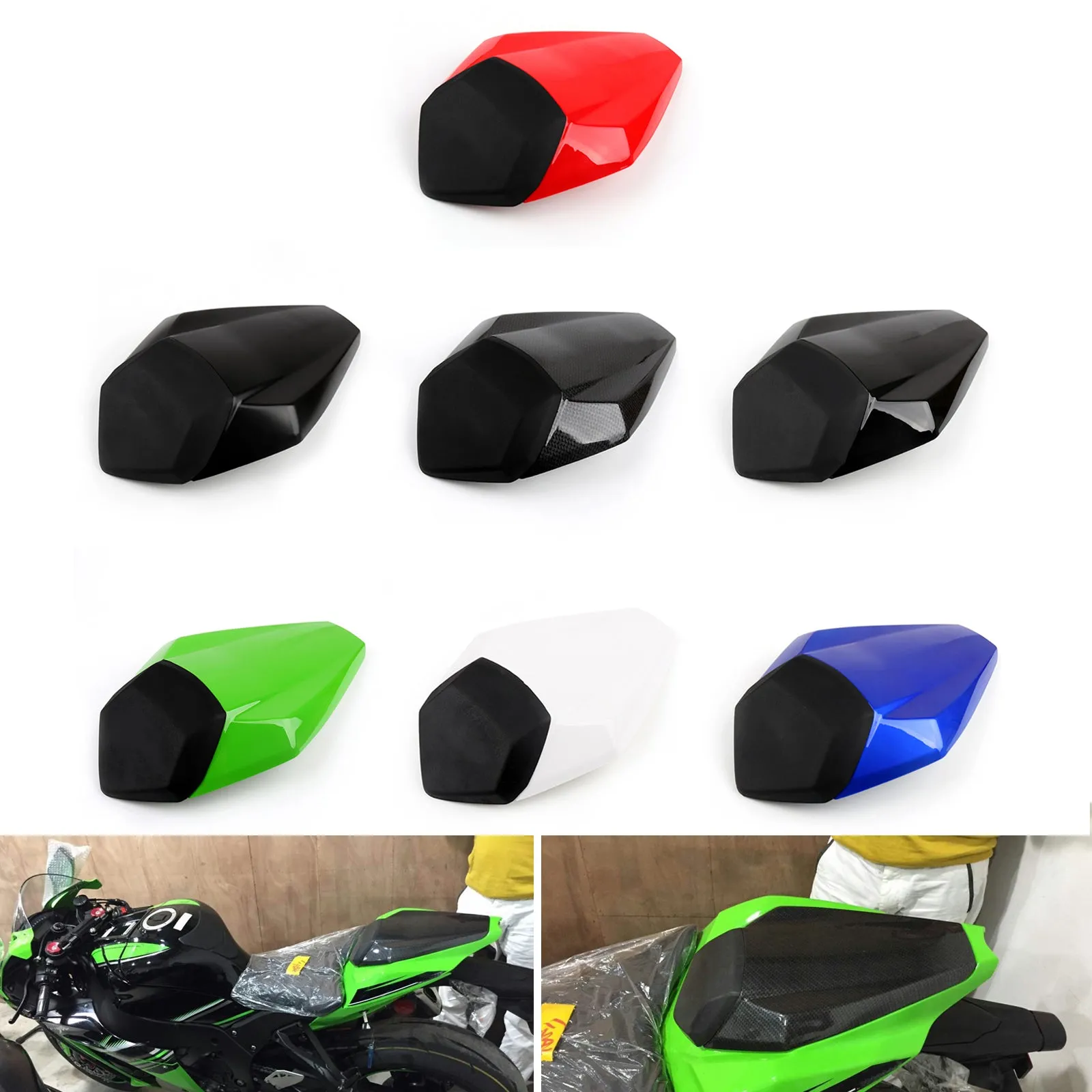 Funda para asiento trasero para Kawasaki Ninja ZX10R (2016) 7 colores genéricos