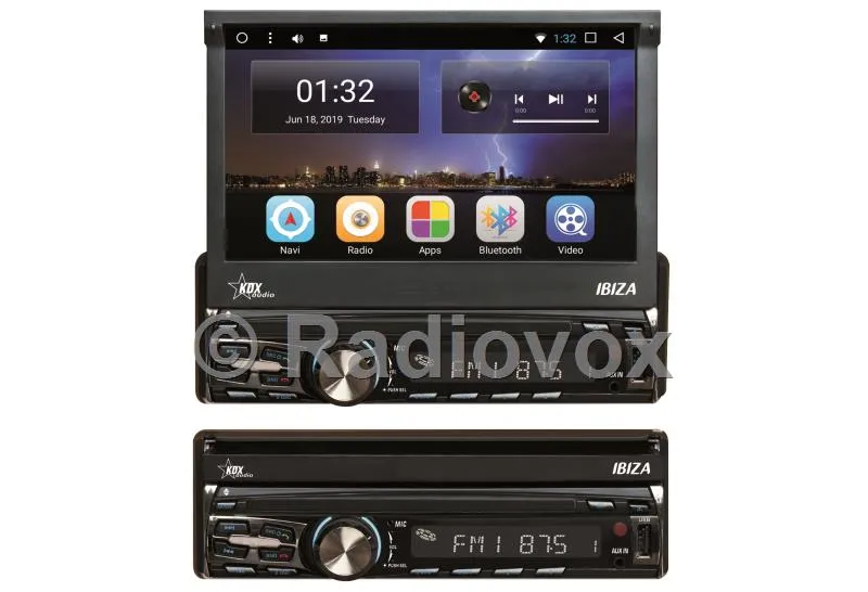 Kdx-Audio Equipo Multimedia 1din, Pantalla Motorizada Ibiza-Bt