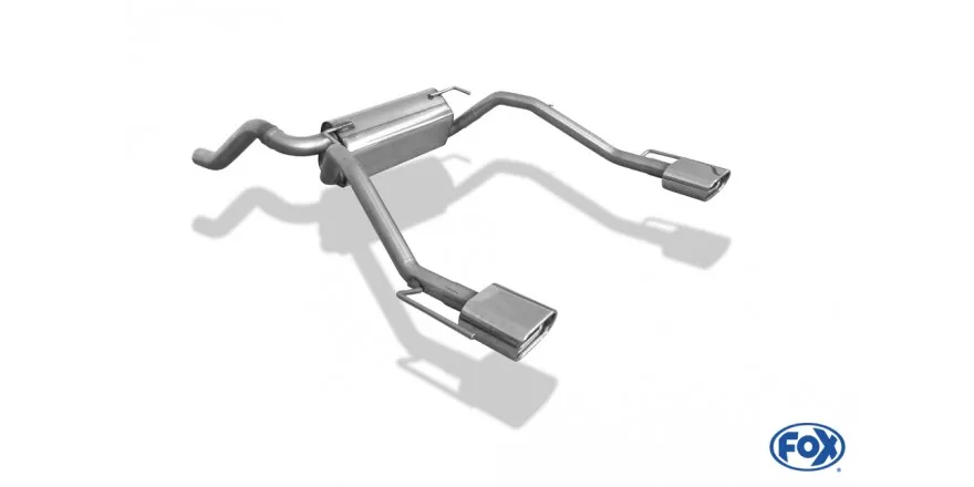 FOX Escape trasero salida cruzada derecha / izquierda - 135x80 tipo 53 Opel Astra J sedán Año:Desde 2009 1,6l 125/132/147kW