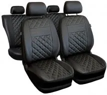 Fundas de asiento universales Perfect Line en ecopiel con costuras beige adecuadas para VOLKSWAGEN AMAROK