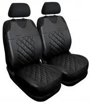 Fundas de asiento universales de ecopiel Perfect Line+ aptas para VOLKSWAGEN CRAFTER, negro, 2 pcs