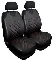 Fundas de asiento universales de ecopiel Perfect Line+ aptas para VOLKSWAGEN CRAFTER, rojo, 2 pcs