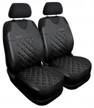 Fundas de asiento universales de ecopiel Perfect Line+ aptas para VOLKSWAGEN CRAFTER, plateado, 2 pcs