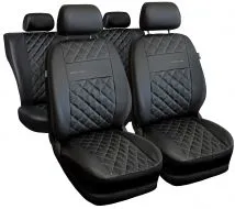 Fundas de asiento universales Perfect Line en ecopiel con costuras plateadas adecuadas para VOLKSWAGEN AMAROK
