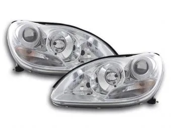 Faros Delanteros Set Angel Eyes Mercedes-Benz Clase S Modelo W220 02-05, Cromado Fk Automotive