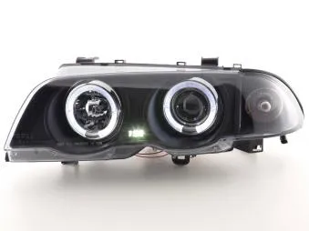 Faros Delanteros Set Angel Eyes Bmw Serie 3 Sedan Modelo E46 98-01 Negro Fk Automotive