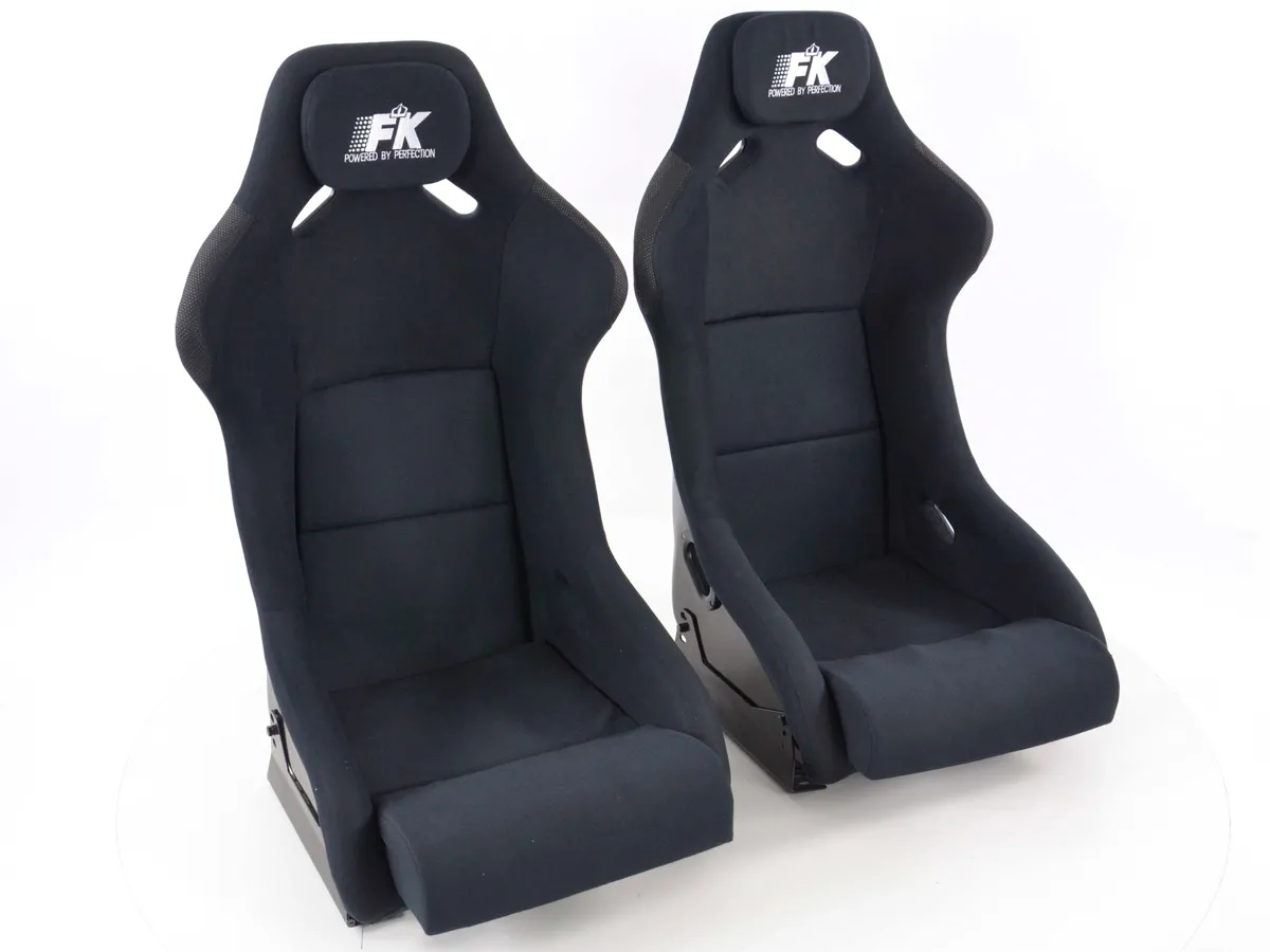 Juego Asientos Deportivos Set Evolution Tela Negra Fk Automotive