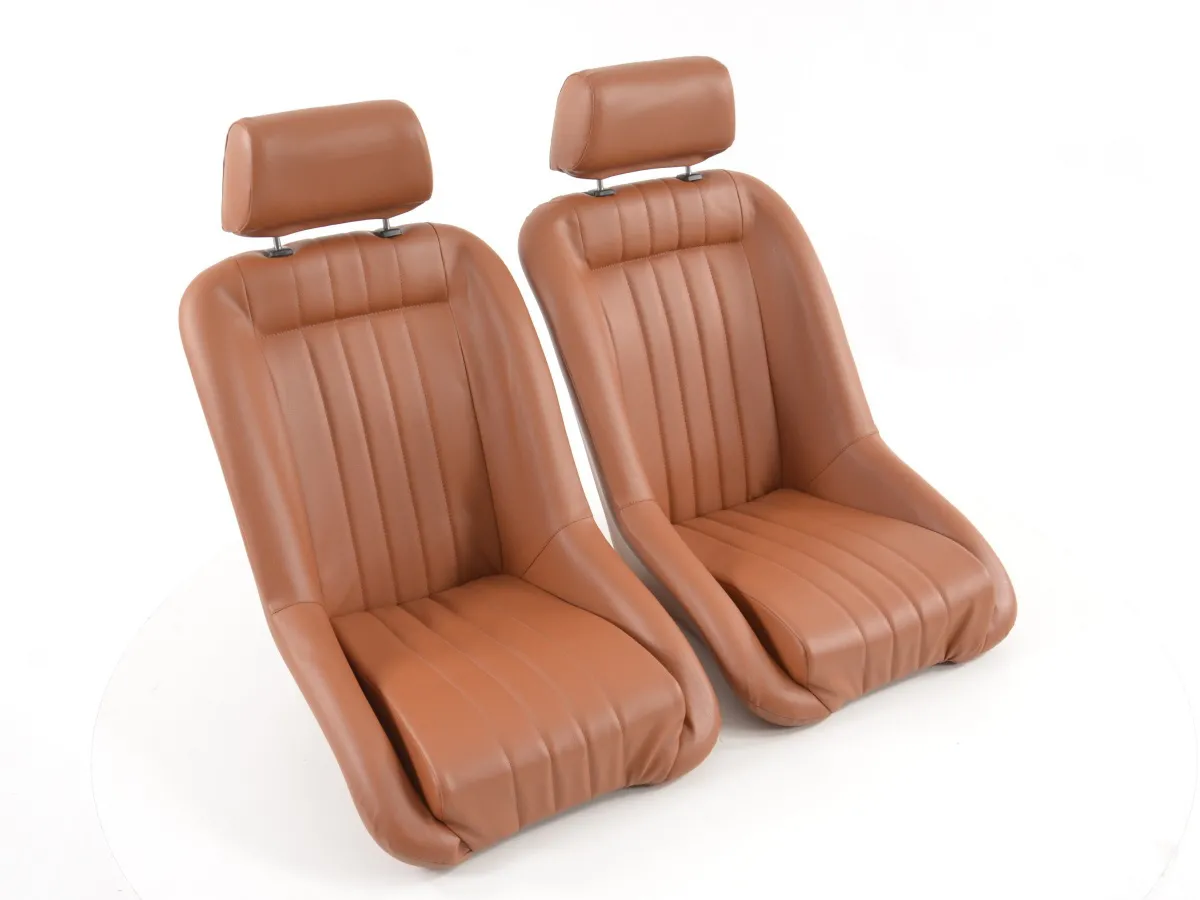 Juego Asientos Deportivos Retro-Look Marron Fk Automotive