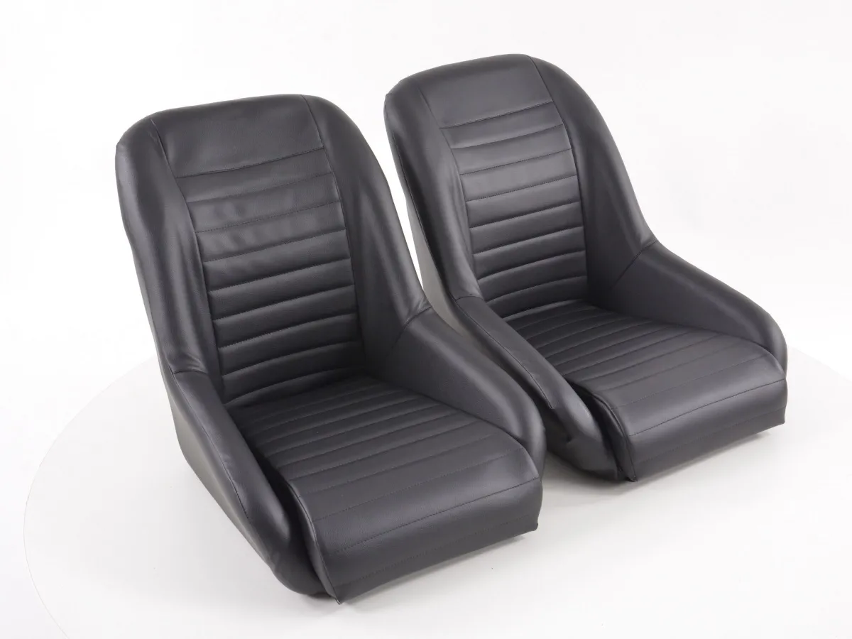 Juego Asientos Deportivos Retro-Look Negro Fk Automotive