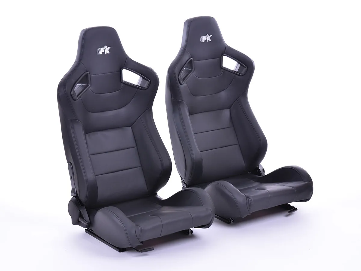Asiento Deportivo Bremen Cuero Artificial Negro Fk Automotive