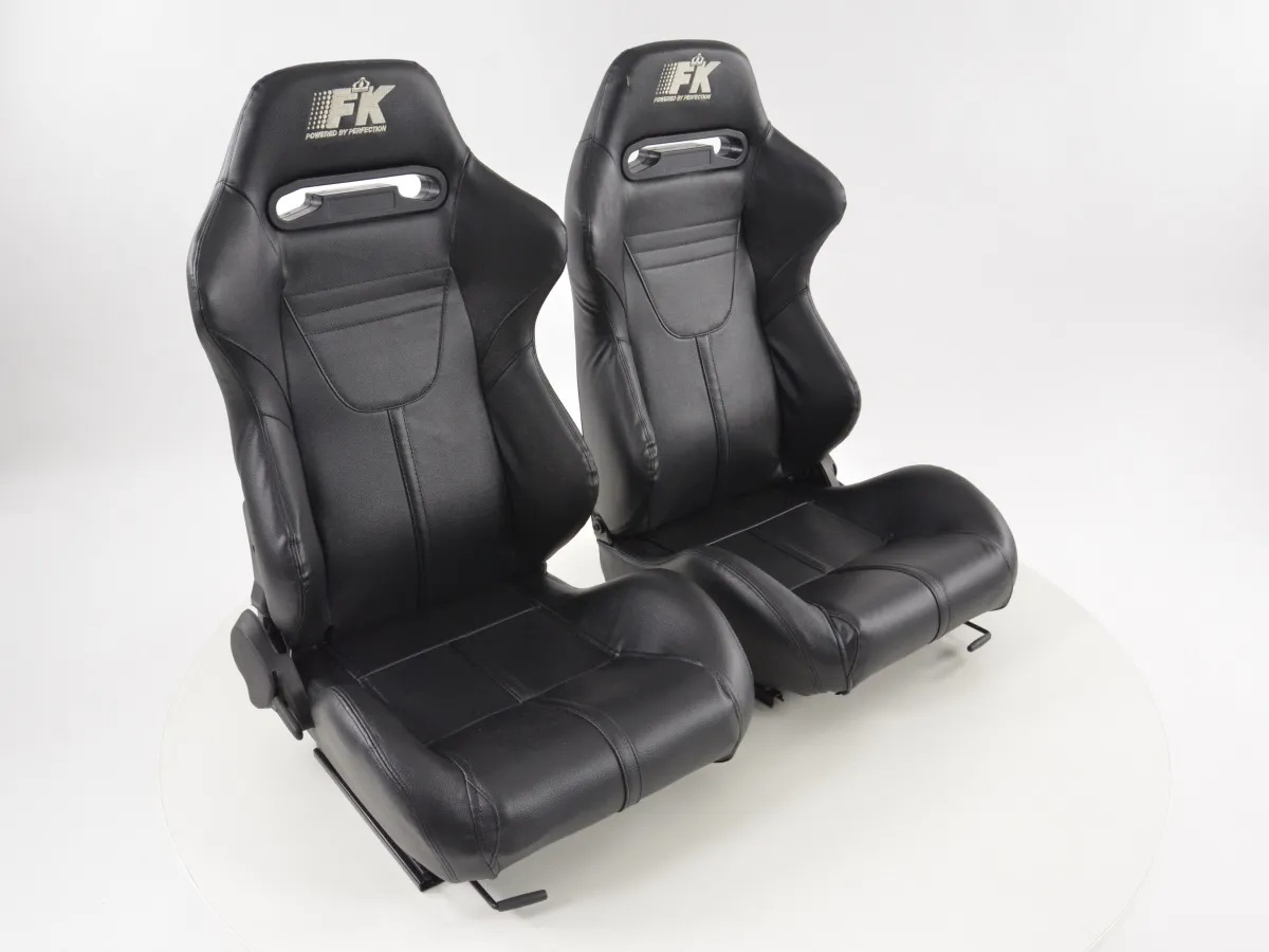 Juego Asientos Deportivos Atlanta Cuero Artificial Negro Fk Automotive