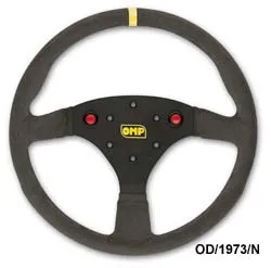 Volantes Superturismo: Volante Plano De 3 Brazos Anodizados, Sin Orificio Central Para El Claxon. Los Dos Pulsadores Rojos En Lo